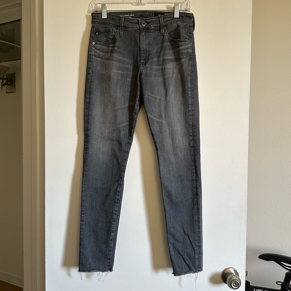 AG Adriano Goldschmied Light Gray Farrah High Rise Skinny Ankle Jeans size 28R - Picture 3 of 11